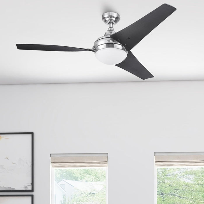 Ceiling Fans Neyo, 52 Inch Contemporary Indoor LED Ceiling Fan with Light, Remote Control, Modern High Performance Blades, Reversible Motor Model- 51803 (Brushed Nickel)