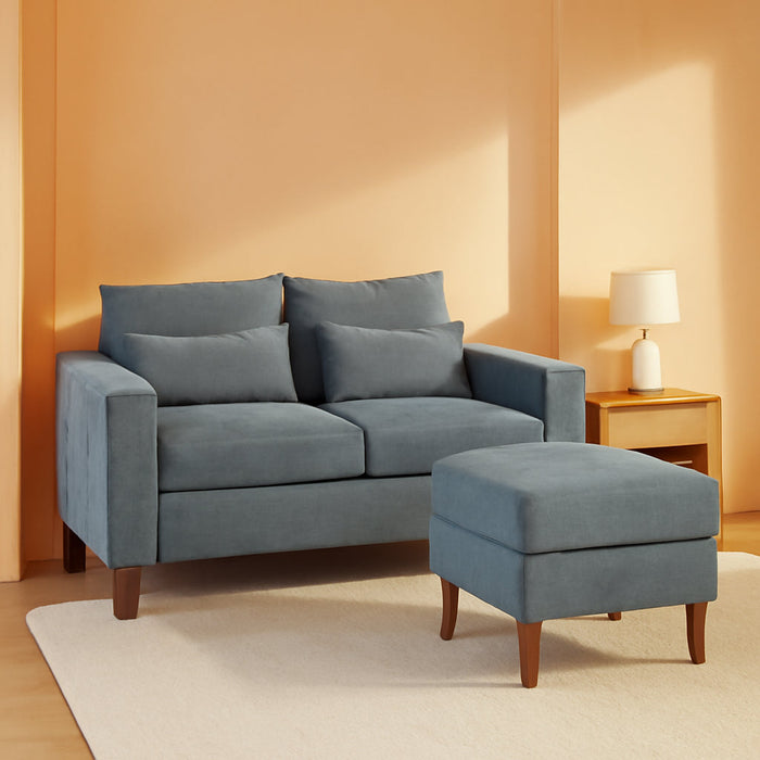 Convertible Sectional Couch Modular L Shape Sofa with Ottoman Footstool Living Room Sets 2-Seat Sectional Couch for Small Space Living Room Bedroom,Grey