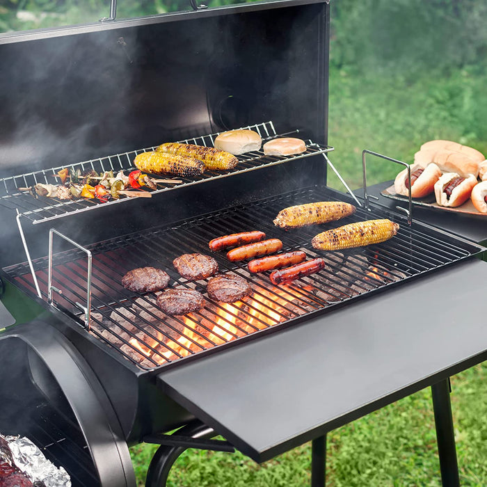 CC1830SC Charcoal Grill Offset Smoker with KINGSFORD Heavy Duty Deluxe Charcoal Chimney Starter