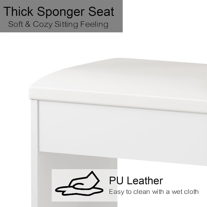 Illuminated Vanity Desk With Integrated Power Outlet