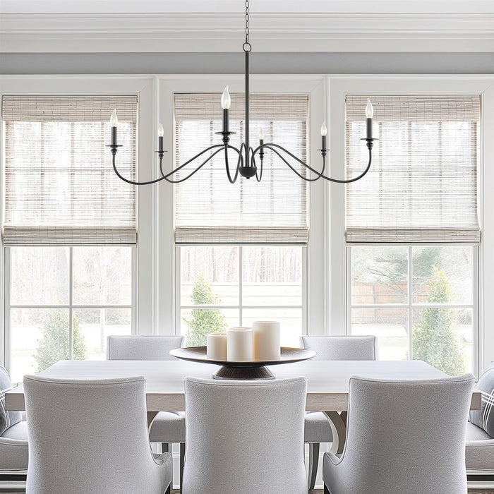 Archer 47Inch Black Chandelier Modern Farmhouse Design