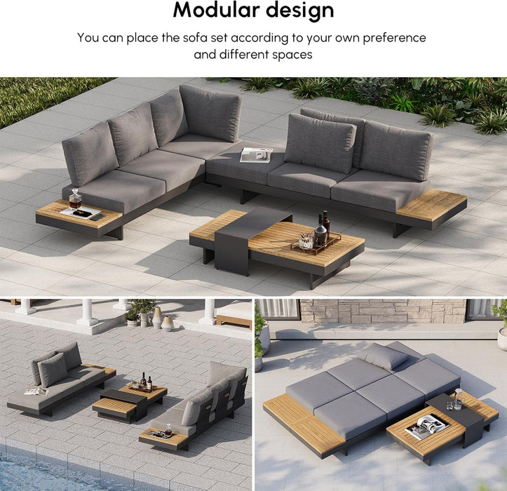 Outdoor Conversation Sets, Teak & Aluminum Modular Patio Furniture
