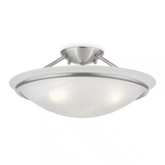 Walcott 3-Light Ceiling Brushed Nickel Incandescent Semi-Flush Mount