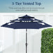 Best Choice Products 10Ft 3-Tier Market Patio Umbrella, Outdoor Sun Shade with Tilt, Crank Lift, 8 Ribs for Backyard, Deck, Poolside – Navy Blue