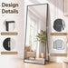 76"×34" Full Length Wall Mounted Hanging Mirror, Aluminum, Black