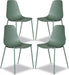 Isla Modern Kitchen Chairs Set of 4 - Plastic Dining Chair with Metal Legs - Quick Assembly Simple Cafe Chairs Plastic for Indoor or Outdoor - Pistachio Green