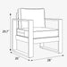 Outdoor Patio Aluminum Chair, Metal Modern Armchair Set of 2 with Washable Thick Cushions