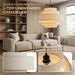 FiveTier Farmhouse Pendant Light Beige Linen Shade