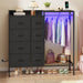 8-Drawer Dresser with Hanging Rack for Bedroom, Black, 11.8" D
