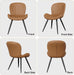 Dining Chairs Set of 4, Modern Dining Room Chairs Comfy Backrest Thick Upholstered Kitchen Chairs 19IN Height with Metal Legs Brown