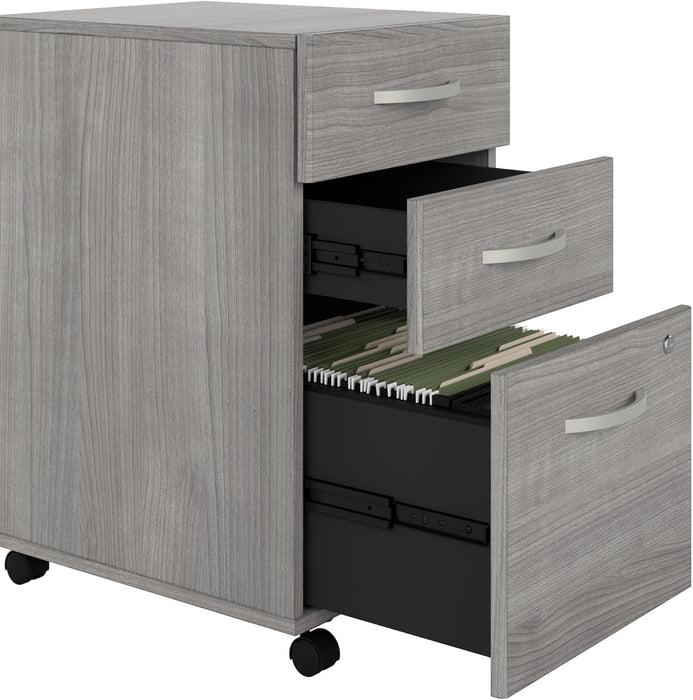 Bush Business Furniture Studio C 3 Drawer Mobile File Cabinet in Platinum Gray | Assembled Office Storage Unit for Home or Commercial Spaces