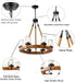 26 Inch Wagon Wheel Farmhouse ChandelierLightFixture