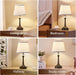 Touch Brown Table Lamp Set of 2 with USB C+A Ports-19.7''
