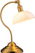 Bankers - Cordless LED Table Lamp, Battery-Operated, Rechargeable, 3-Level Dimming, Universal USB-C Charging, 180° Swivel Head, White Jade Glass Shade, Antique Brass