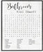 Bathroom Search Fun Family Word, Design by Daphne Polselli Wall Art, 11 X 14, Black