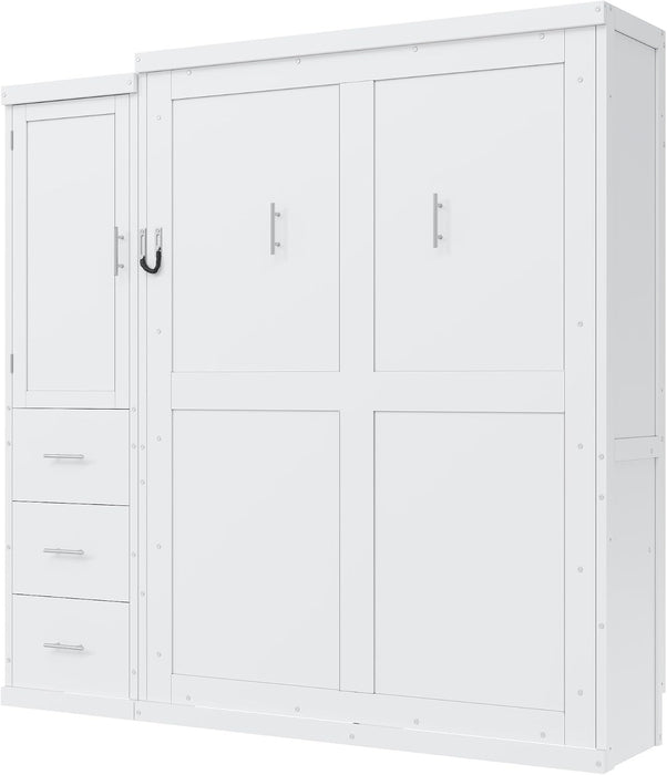 Fullsize Murphy Bed With Integrated Wardrobe Storage
