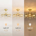 Bedroom Ceiling Fan with Lights: 20" Gold Chandelier Small Fan with Remote Control - Modern Flower Fandelier for Girl'S Bedroom Living Room Kitchen