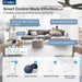 42 Inch Smart Ceiling Fans with Lights, Small Low Profile Ceiling Fan, Remote/Alexa Voice Control, Flush Mount, Reversible DC Motor, 5 Blades, 6 Speeds, 3CCT, Dimmable, Noiseless, Bedroom, Black