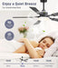 Ceiling Fan Lights, 52" Ceiling Fans with Lights and Remote, Farmhouse Ceiling Fans with Light Quiet Reversible DC Motor, Dual-Finish LED Ceiling Fan Light for Living Room, Bedroom, Kitchen