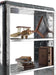 Aluminum Aviator Industrial Metal Bookcase - Silver Home Office Furniture