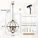 6-Light Farmhouse Chandelier for Dining Room Wood Pendant Lighting