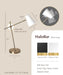 Halobar Brass Desk Lamp Home Office – White Industrial Table Lamp with Solid Base for Office, Reading Lamps for Bedside Table, Study and Reading Task Lamp, Gifts for Adults
