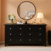 Black Dresser With Six Deep Drawers StorageSolution