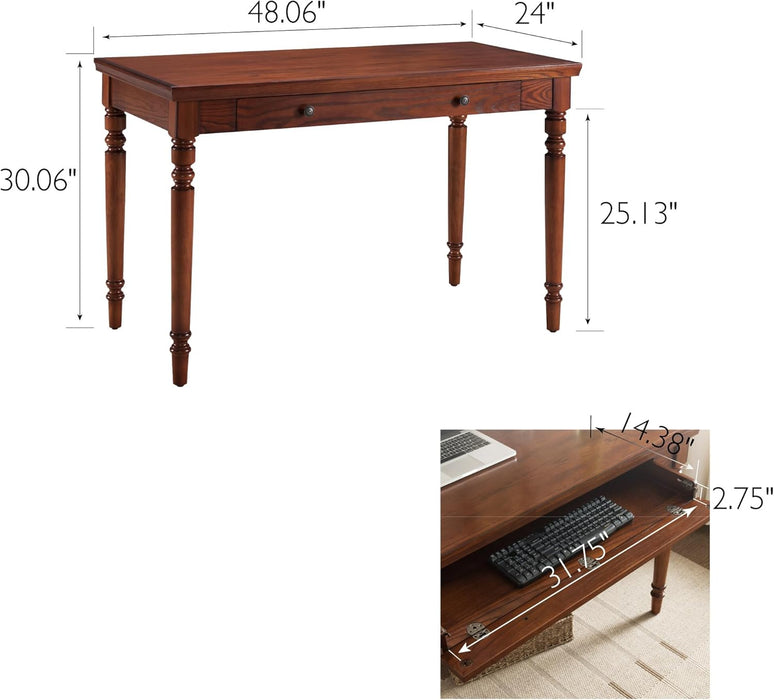 Mission Office Desk, Solid Wood, with Drop Front Keyboard Drawer, Mission Oak, 82410