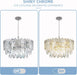24" Modern Crystal Chandelier, 3-Tier Chrome Pendant Light with 8 Lights, Luxury K9 Crystal Ceiling Fixture for Dining Room Living Room Foyer