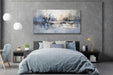 Abstract Wall Art Wall Decor Blue and Gray White Modern Canvas Wall Paintings Abstract Artwork for Living Room Bedroom Bathroom Office Home Decor Can Be Hung Directly 29"X 58"