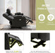 Power Reclining Sofa with Heat and Massage, Electric Reclining Couch with Extended Footrest, Wall Hugger Recliner Sofa 3 Seater with USB Ports & Cup Holders for Living Room, Bedroom
