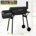 43" Charcoal Grills Outdoor BBQ Grill with Offset Smoker Camping Portable Grill Camping Barbecue Grills with Side Fire Box for 6-10 People Patio Backyard Picnic BBQ, Black