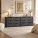 Bedroom Dresser with 6 Deep Wide Large Fluted Drawers for Closet