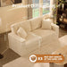 White Eighty Inch Corduroy Upholstered Sofa Cushions