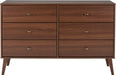 Cherry 52-Inch Wide-Profile Mid-Century Six-Drawer Dresser