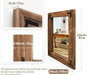 Rustic Wooden Framed Wall Mirror, Natural Wood Bathroom Vanity Mirror for Farmhouse Decor, Vertical or Horizontal Hanging, 32" X 24", Brown