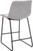 Reagan 24" Leathersoft Counter Height Stools with Footrest, Mid-Century Modern Bucket Style Dining Chairs, Set of 2, Light Gray