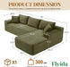 95 Inch Boneless Cloudlike Sectional Sofa MemoryFoam