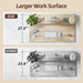 55 * 28 Inch Standing Desk with Four Drawers, Electric Sit Stand Table, Stand up Desk Adjustable Height with Storage Shelf, Splice Board, Maple