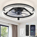 Low Profile Ceiling Fans with Lights, Flush Mount Modern Ceiling Fan and Remote Control, 20" LED Ceiling Fans, Stepless Dimmable 3 Colors and 6 Speeds (Black, 20")