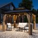 12x10 Hardtop Gazebo Aluminum Frame Weatherproof Durable