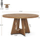 Farmhouse Dining Table, 47 Inch round Dinner Table for 4, Rustic round Dining Room Table for Home Dining Room Living Room (Wood)