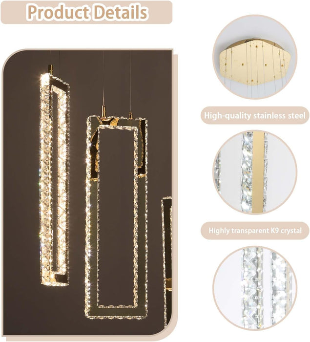 H158 Modern Chandelier 12 Rings Gold Chandelier Lighting Fixture High Ceiling Chandelier Suitable for Living Room Staircase Villa