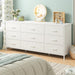 Dresser TV Stand with 9 Drawers for 60'' TV Stand for Bedroom Long Dresser for Bedroom Wide Dressers & Chests of Drawers, Sturdy Metal Frame & Wood Top, Living Room, Closet, White