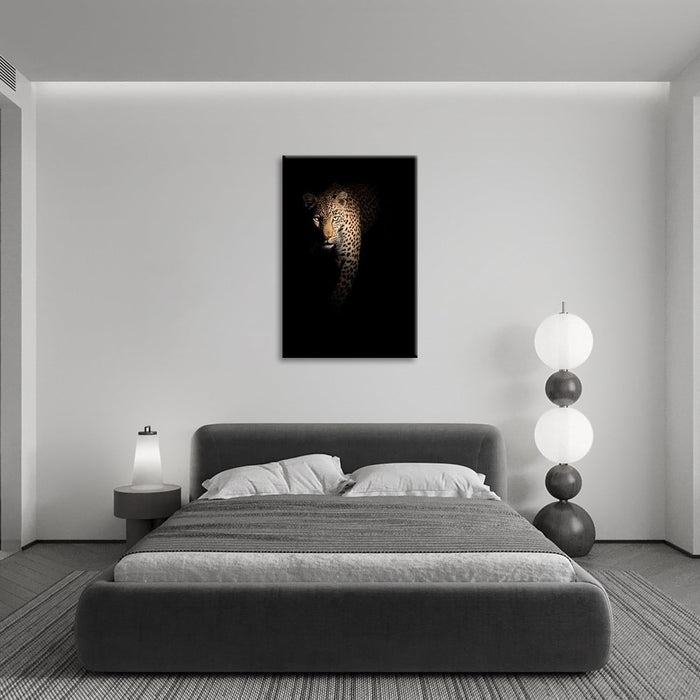 Leopard Wall Art Wildlife Portrait Photography Close-Up Animal Print Framed Artwork for Living Room, Bedroom, or Office Decor, 24"X36"