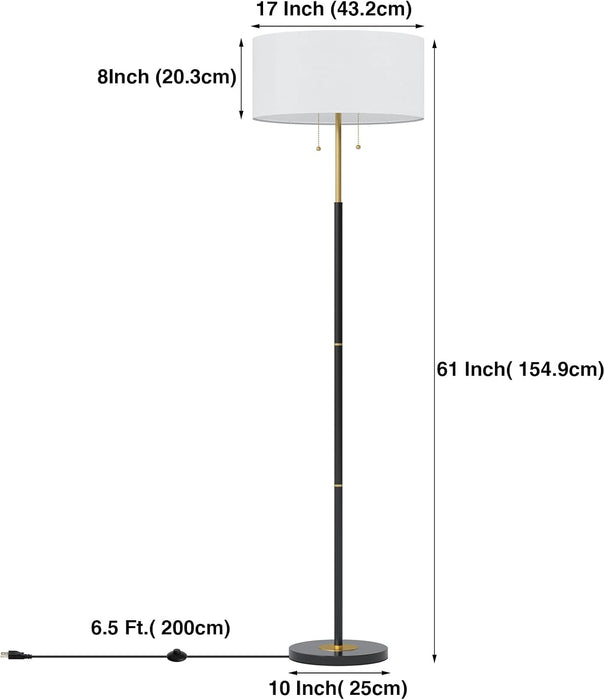 Contemporary Two Bulb Standing Floor Lamp Dimmable