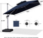 Cantilever Patio Umbrellas 10'X 10' Square Double Top Navy Blue