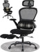 Ergonomic Massage Office Chair with Footrest, Comfy Computer Chair, Black