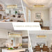 39.3" Dimmable Rectangle LED Crystal Chandeliers,Gold Chandelier Light, 3 Colors Contemporary Pendant Ceiling Light for Dining Room Living Room Kitchen Island Entryway Foyer ,With Remote Control