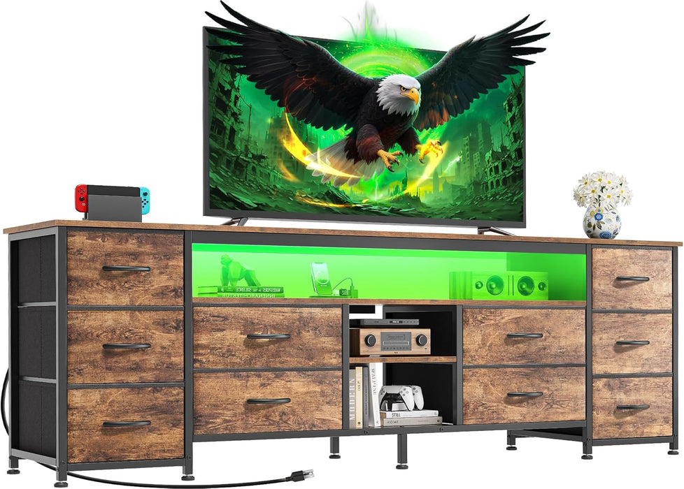 Rustic Brown SixtyThreeInch Multifunctional LED TV Stand